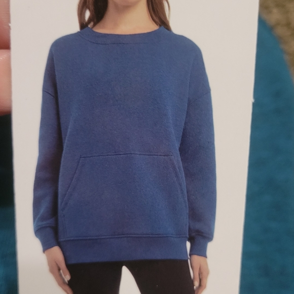 Danskin Crewneck Sweatshirt in Teak Teal Heather - Picture 3 of 11